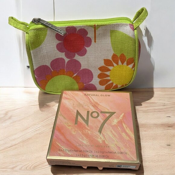 No7 Natural Glow Face & Eye Palette With Clinique Floral Makeup Bag - Picture 2 of 8